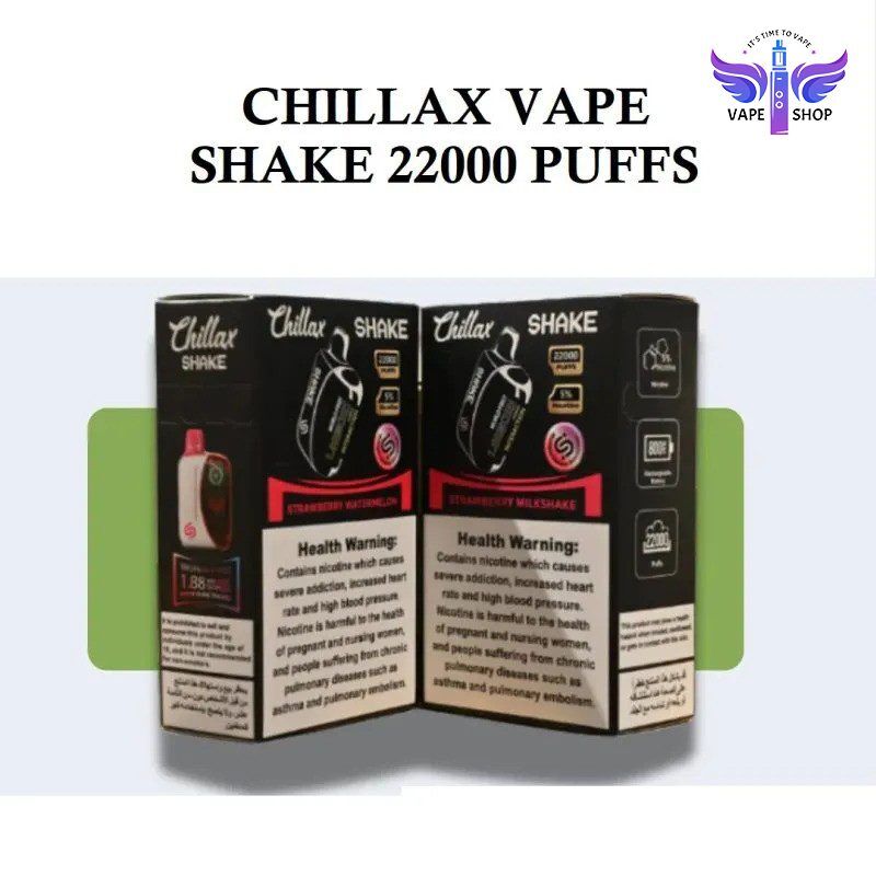 CHILLAX Shake 22000 Puffs 50MG Nicotine LED Indicator Disposable Vape in Dubai - Image 1